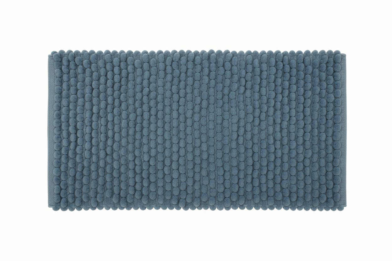Ocean Wave Textured Mat | Slate Blue Comfort Rug